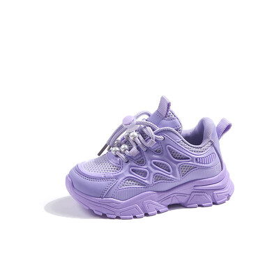 Κοριτσίστικα Παιδικά Αθλητικά Παπούτσια Ανοιχτό Μωβ Αναπνέει Διχτυωτό Παπούτσια για τρέξιμο για κορίτσια Φοιτητική μόδα Παιδικά Casual Αθλητικά Παπούτσια για μωρά