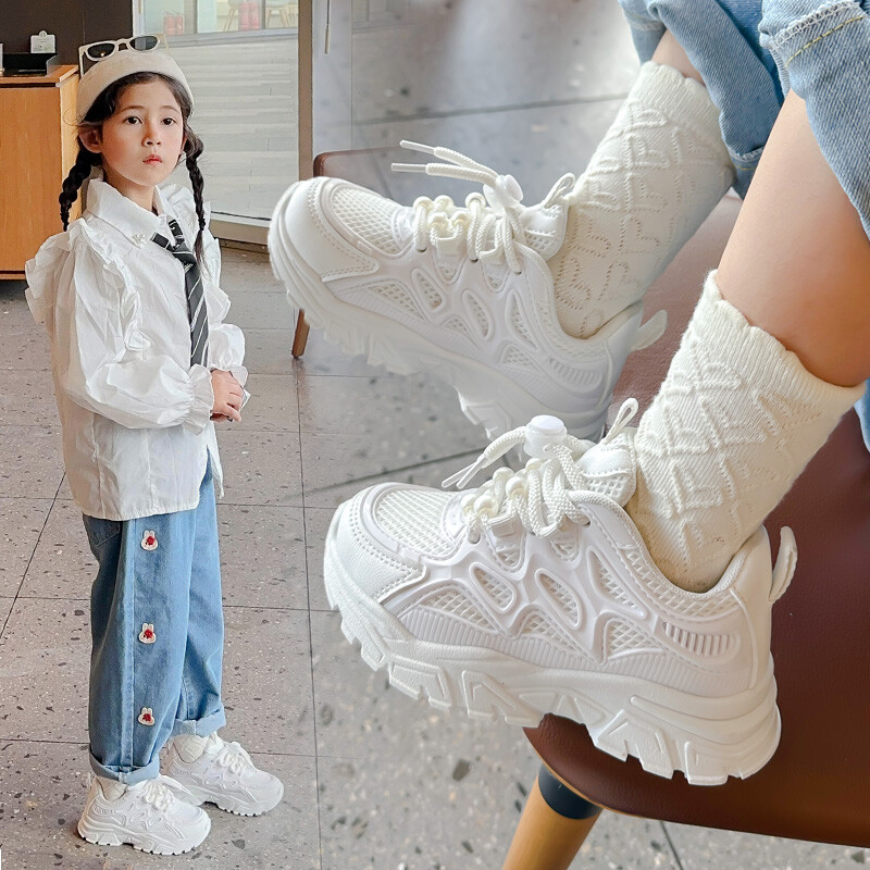 Κοριτσίστικα Παιδικά Αθλητικά Παπούτσια Ανοιχτό Μωβ Αναπνέει Διχτυωτό Παπούτσια για τρέξιμο για κορίτσια Φοιτητική μόδα Παιδικά Casual Αθλητικά Παπούτσια για μωρά