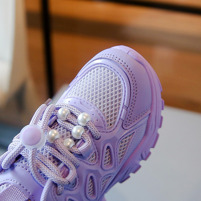 Κοριτσίστικα Παιδικά Αθλητικά Παπούτσια Ανοιχτό Μωβ Αναπνέει Διχτυωτό Παπούτσια για τρέξιμο για κορίτσια Φοιτητική μόδα Παιδικά Casual Αθλητικά Παπούτσια για μωρά