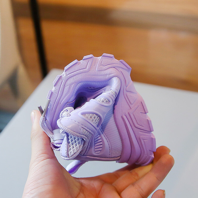 Κοριτσίστικα Παιδικά Αθλητικά Παπούτσια Ανοιχτό Μωβ Αναπνέει Διχτυωτό Παπούτσια για τρέξιμο για κορίτσια Φοιτητική μόδα Παιδικά Casual Αθλητικά Παπούτσια για μωρά