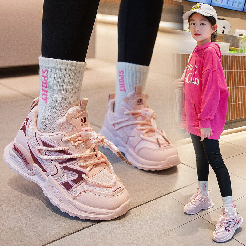 Άνοιξη 2024 Νέο Παιδικό Trned Mesh επάνω αναπνεύσιμο αθλητικά παπούτσια για κορίτσια Χαριτωμένα παπούτσια για τρέξιμο Μαθητικά Κομψά αθλητικά παπούτσια αντιολισθητικά