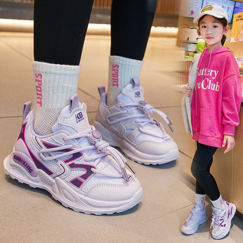 Άνοιξη 2024 Νέο Παιδικό Trned Mesh επάνω αναπνεύσιμο αθλητικά παπούτσια για κορίτσια Χαριτωμένα παπούτσια για τρέξιμο Μαθητικά Κομψά αθλητικά παπούτσια αντιολισθητικά