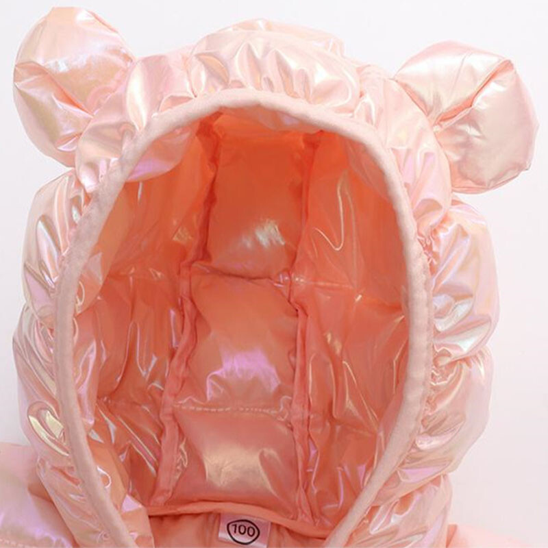 Színes szövet kapucnis Könnyű pehelykabátok Gyerekek Fiúk Lányok Baba Ősz Tél Meleg Felsőruházat Divatos Kabát Alkalmi ruházat