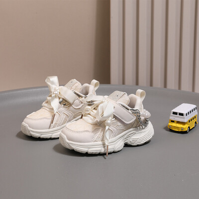 Παιδικά παπούτσια 2024 Νέα αθλητικά παπούτσια για κοριτσάκια Pearl Soft Sole Breathable Outdoor Tennis Fashion Παιδικά αθλητικά παπούτσια EU21-30