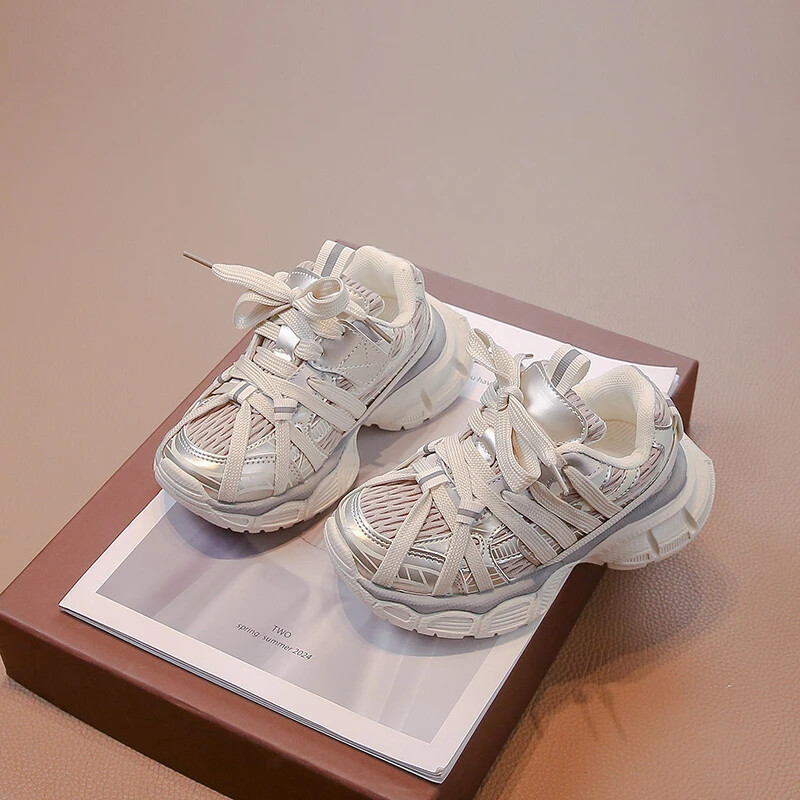 Gyerek tornacipők Chunky 2024 új lányok kosárlabda cipők divatos sokoldalú gyerekek kausal fiú sportcipők iskolába, légáteresztő