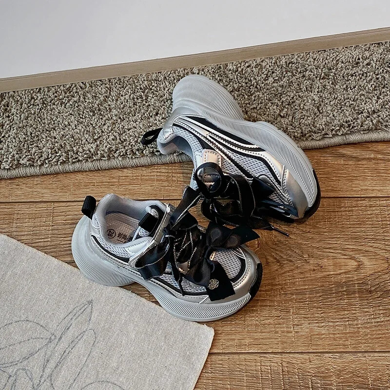 Vaikiški bėgimo bateliai mergaičių mokykliniai rudens kalnų krištoliniai laisvalaikio sportiniai bateliai neslystančiais dryželiais krepšinio bateliai sportbačiai Patogus