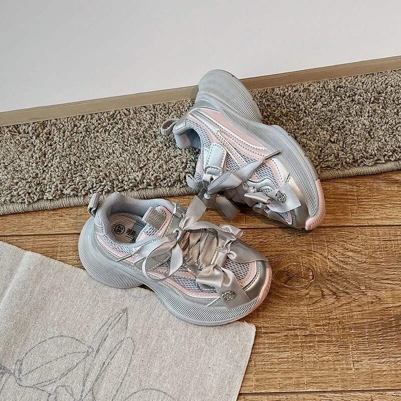 Vaikiški bėgimo bateliai mergaičių mokykliniai rudens kalnų krištoliniai laisvalaikio sportiniai bateliai neslystančiais dryželiais krepšinio bateliai sportbačiai Patogus