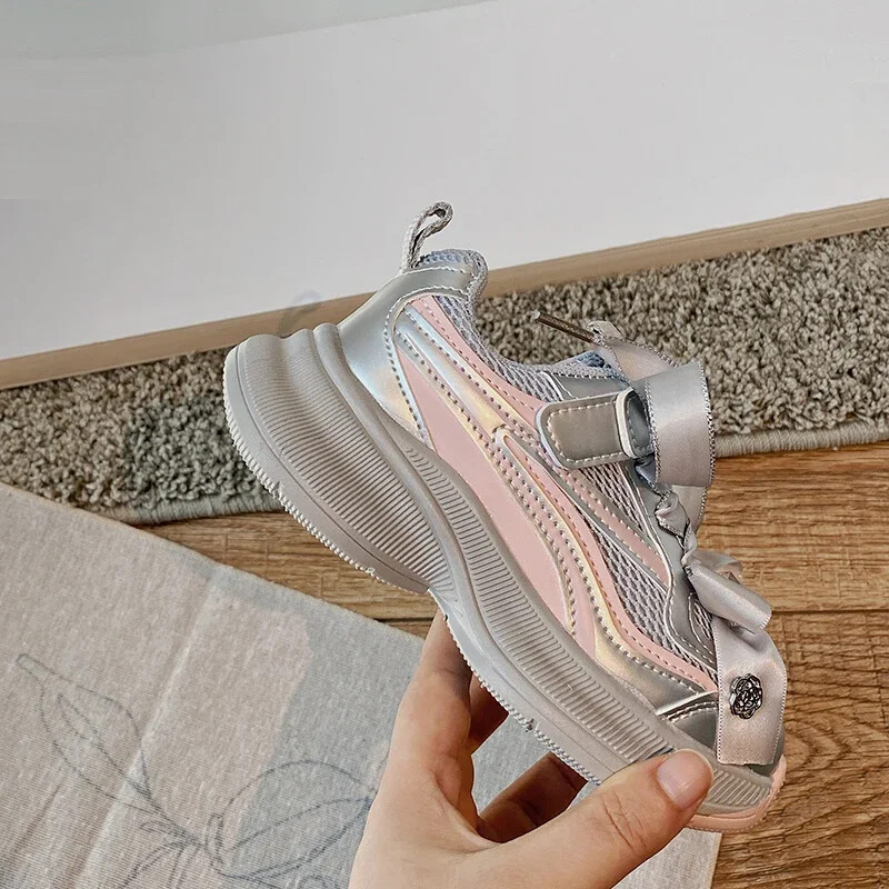 Vaikiški bėgimo bateliai mergaičių mokykliniai rudens kalnų krištoliniai laisvalaikio sportiniai bateliai neslystančiais dryželiais krepšinio bateliai sportbačiai Patogus