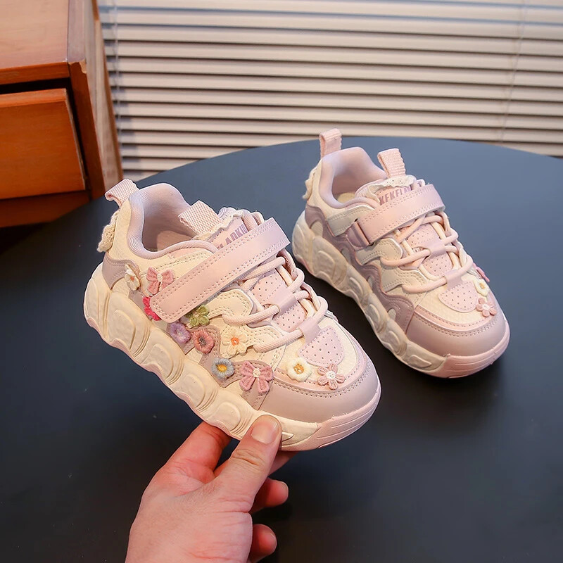 Gyermek sportcipők őszi kényelmes lányok futócipők divatos légáteresztő diák alkalmi cipők puha talp csúszásgátló