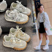 2024 m. Nauji tinkliniai kvėpuojantys mergaičių sandalai Patogūs odiniai sportiniai vaikiški batai Mergaičių vaikiški mokykliniai batai