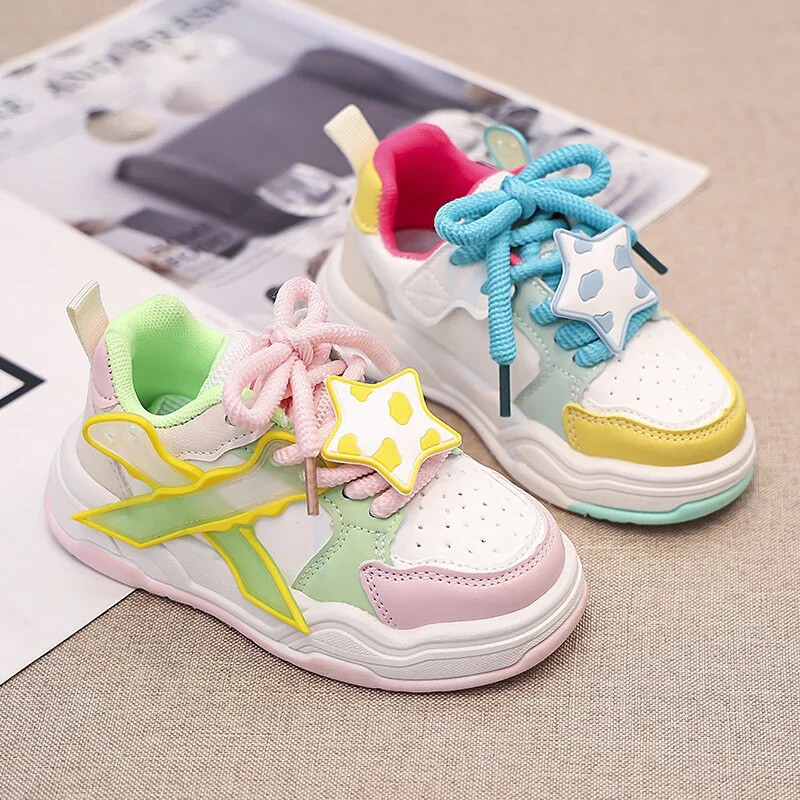 Detské tenisové topánky, všestranné pre dievčatá, tenisky, módne, ležérne, 2024, nové školské bežecké topánky s roztomilými hviezdičkami, protišmykové