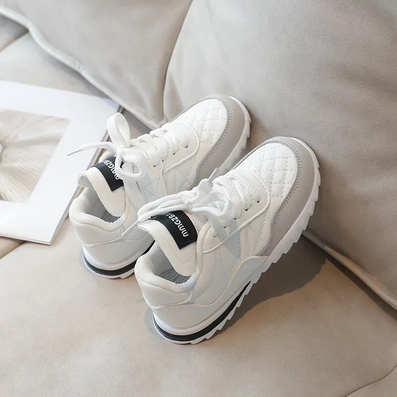 Νέα φθινοπωρινά παιδικά παπούτσια για κορίτσια Casual παιδικά παπούτσια Παπούτσια αναψυχής καρό για κορίτσια Παπούτσια τένις Αθλητικά φλατ Παπούτσια πλατφόρμα H07277