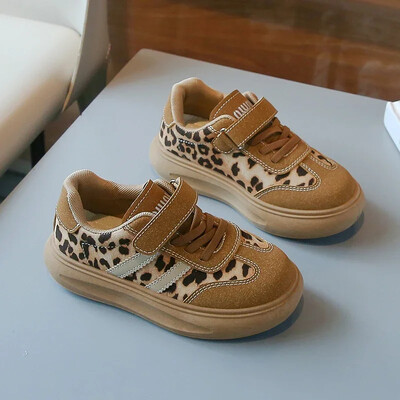 Toamnă iarnă Pantofi sport tenis pentru copii Tendință Moda băieți imprimeu leopard Anti-alunecoși pantofi cu talpă moale Pantofi de bord pentru copii