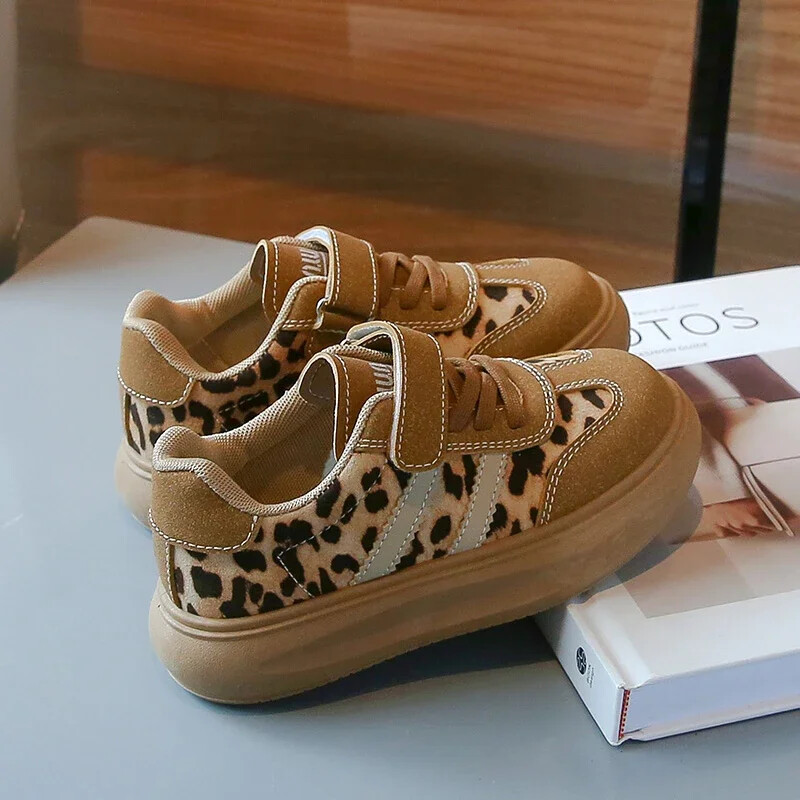 Toamnă iarnă Pantofi sport tenis pentru copii Tendință Moda băieți imprimeu leopard Anti-alunecoși pantofi cu talpă moale Pantofi de bord pentru copii