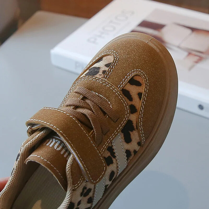Toamnă iarnă Pantofi sport tenis pentru copii Tendință Moda băieți imprimeu leopard Anti-alunecoși pantofi cu talpă moale Pantofi de bord pentru copii