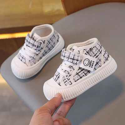 2023. őszi, magas szárú gyermek vászoncipők golyós cipők óvodás fiúk lányok baba alkalmi szandálok gyerekeknek