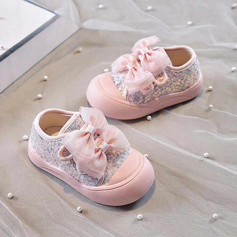 Primavara Toamna Pantofi Copii Paiete Versatili Fete Pantofi Causal Moda Bowknot Copii Pantofi cu fund gros Patchwork Anti-alunecare