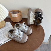 Κοριτσίστικα Princess Soft άνετα επιτραπέζια παπούτσια με φιόγκο Αντιολισθητικά casual φθινόπωρο 2024 Νέα παιδικά παπούτσια από καμβά 1-6 ετών