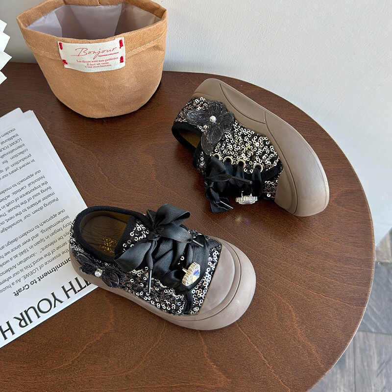 Κοριτσίστικα Princess Soft άνετα επιτραπέζια παπούτσια με φιόγκο Αντιολισθητικά casual φθινόπωρο 2024 Νέα παιδικά παπούτσια από καμβά 1-6 ετών