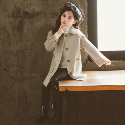 Μάλλινα παλτό για κορίτσια Baby Winter Cute Outerwear 2023 New Children Casual jack Παιδικό Φθινοπωρινό Πανωφόρι Μονόχρωμο Ανεμοδράστη