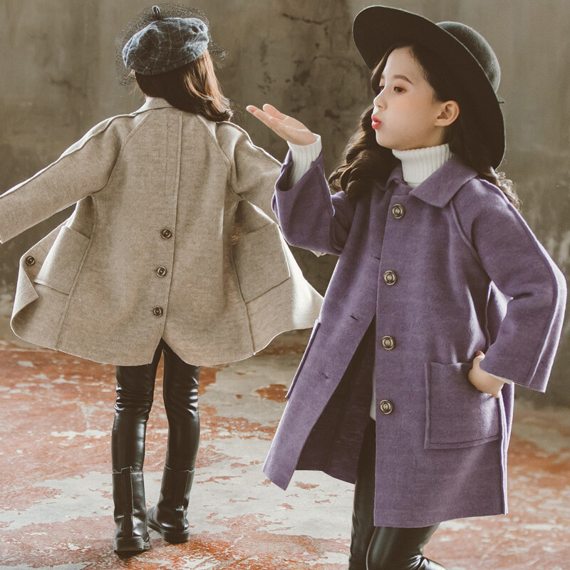 Μάλλινα παλτό για κορίτσια Baby Winter Cute Outerwear 2023 New Children Casual jack Παιδικό Φθινοπωρινό Πανωφόρι Μονόχρωμο Ανεμοδράστη