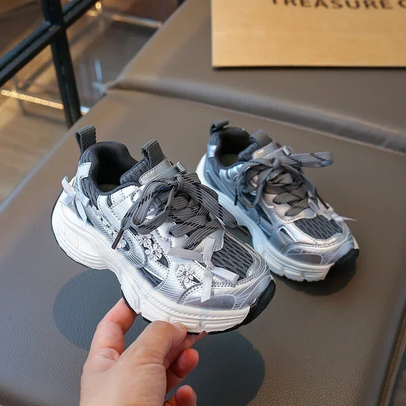 Nove tenisice za djevojčice iz 2024. Deblje dno Neklizajuće dječje tenisice Modne nove dječje sportske cipele za djecu, svestrane, debele