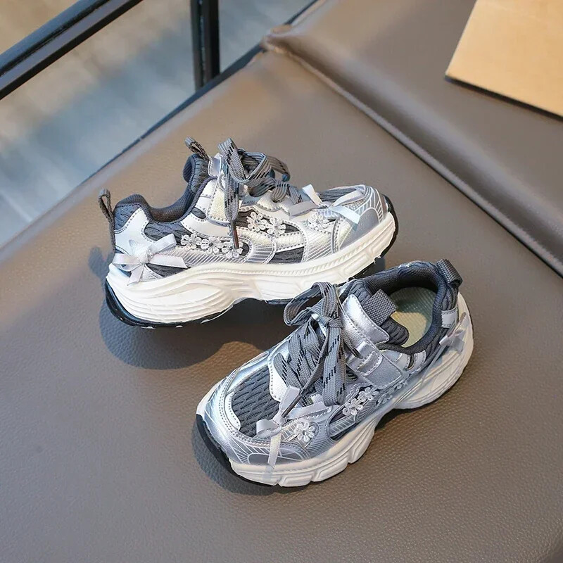 Nove tenisice za djevojčice iz 2024. Deblje dno Neklizajuće dječje tenisice Modne nove dječje sportske cipele za djecu, svestrane, debele