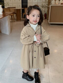 Fashion Children Windbreaker 2023 Άνοιξη φθινόπωρο Κορεατική Trench Παιδικά κορίτσια Khaki Trench Coat Εξωτερικά ρούχα Princess Outer Clothing