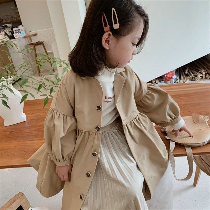 Fashion Children Windbreaker 2023 Άνοιξη φθινόπωρο Κορεατική Trench Παιδικά κορίτσια Khaki Trench Coat Εξωτερικά ρούχα Princess Outer Clothing