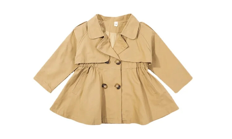 Anglijos stiliaus pavasaris ruduo medvilnė mergaičių bamblys tranšėjos vaikams vėjo striukė mados mažos mergaitės dvieilės striukės apranga