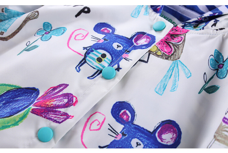 Neperšlampama striukė kūdikiams Vaikiški drabužiai Pavasariniai laisvalaikio mergaičių apsiaustai ilgomis rankovėmis Striukė su gėlių raštais Vaikiški džemperiai