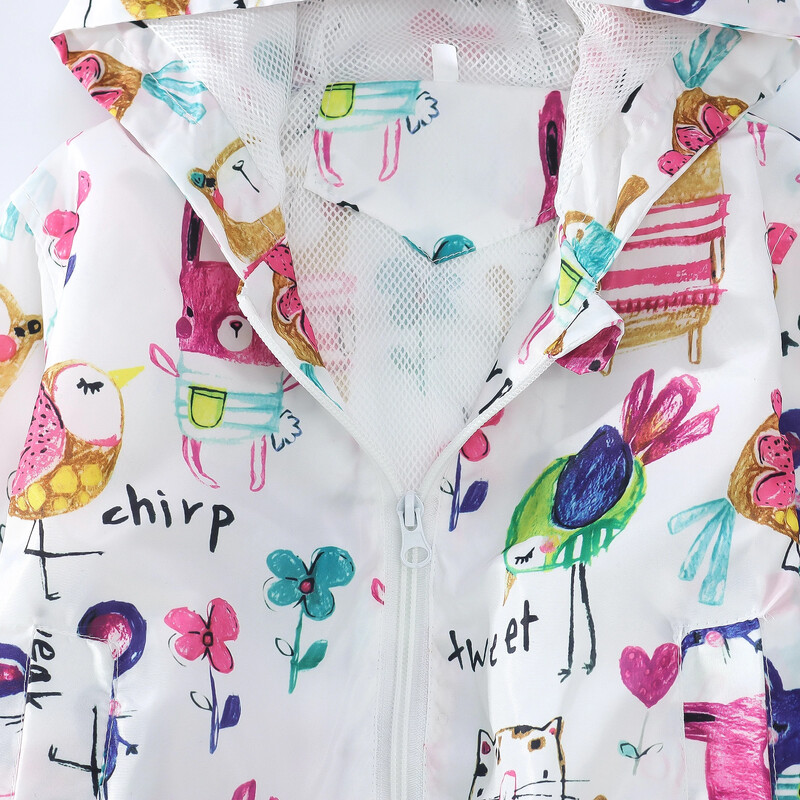 Novi proljetni i jesenski dječji kaput Vanjskotrgovinska dječja odjeća Slatka jakna Zoo s kapuljačom i patentnim zatvaračem s punim printom iz crtića