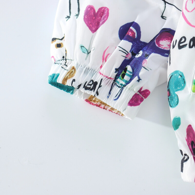 Novi proljetni i jesenski dječji kaput Vanjskotrgovinska dječja odjeća Slatka jakna Zoo s kapuljačom i patentnim zatvaračem s punim printom iz crtića