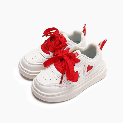 Bērnu tenisa apavi Jauns sirds raksts Meitenes Causal Skolas sporta apavi Modes Daudzpusīgi Bērnu Skriešanas Apavi Neslīdoši Jauns