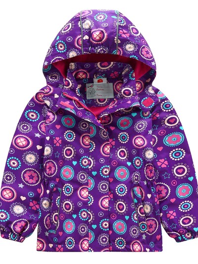 Mergaičių megztinis, atsparus vėjui ir vandeniui, termiškai šiltas striukė su džemperiu su pilna spauda ir atspindinčia detale, lauko paltai nuo vėjo