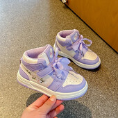 Αθλητικά παπούτσια για κορίτσια Ψηλά κορυφαία παιδικά παπούτσια μπάσκετ κεντημένα 2024 Νέα μόδα Παιδικά αθλητικά παπούτσια Κομψό Sweet Princess Style