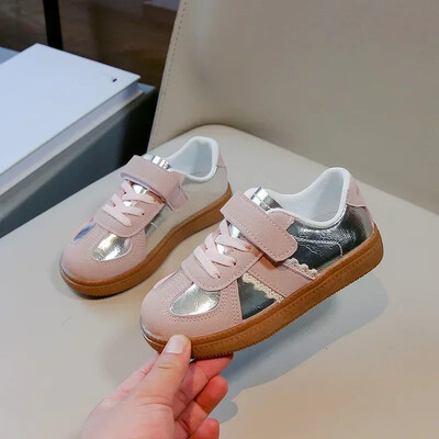 Lány tornacipők tavaszi ősz gyerekek kauzális cipők puha alsó divat sokoldalú gyerek iskolai teniszcipő csúszásmentes horoghurok