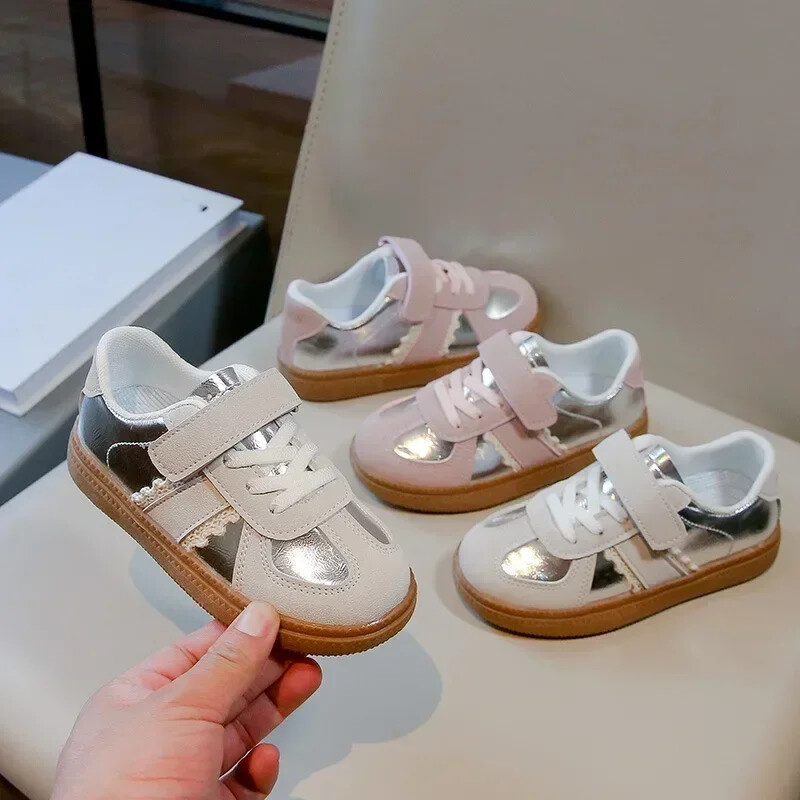 Lány tornacipők tavaszi ősz gyerekek kauzális cipők puha alsó divat sokoldalú gyerek iskolai teniszcipő csúszásmentes horoghurok