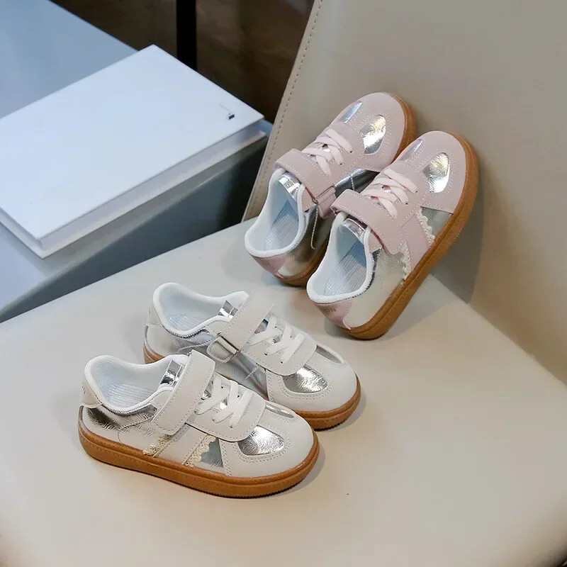 Lány tornacipők tavaszi ősz gyerekek kauzális cipők puha alsó divat sokoldalú gyerek iskolai teniszcipő csúszásmentes horoghurok