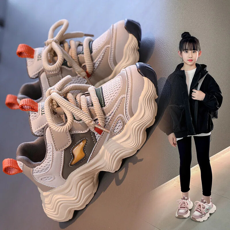 Παιδικά αθλητικά παπούτσια 2024 Φθινόπωρο/Χειμώνας για κορίτσια με δικτυωτή επιφάνεια αναπνεύσιμη πλατφόρμα Daddy Shoes Boys's Casual παπούτσια για τρέξιμο
