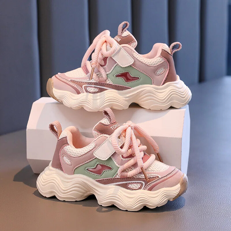 Παιδικά αθλητικά παπούτσια 2024 Φθινόπωρο/Χειμώνας για κορίτσια με δικτυωτή επιφάνεια αναπνεύσιμη πλατφόρμα Daddy Shoes Boys's Casual παπούτσια για τρέξιμο
