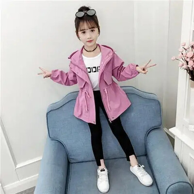 Φθινοπωρινή καμπαρντίνα για κορίτσι 2023 Νέο παιδικό ανοιξιάτικο μπουφάν με κουκούλα 2 3 4 5 6 7 8 12 χρονών Παιδικά ρούχα Εφηβική Ανεμοδράστη