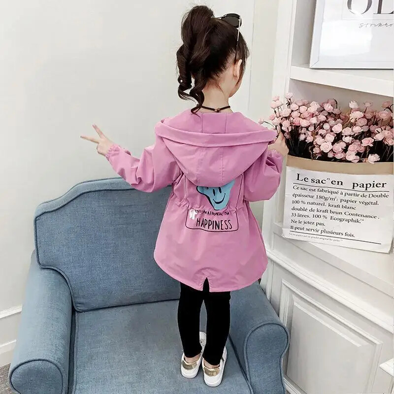 Φθινοπωρινή καμπαρντίνα για κορίτσι 2023 Νέο παιδικό ανοιξιάτικο μπουφάν με κουκούλα 2 3 4 5 6 7 8 12 χρονών Παιδικά ρούχα Εφηβική Ανεμοδράστη