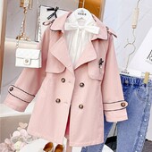 Baby Kids Fall Teenage Elegant Trench , Princess Kids Formal Lady Elegant Outwear 5-12T