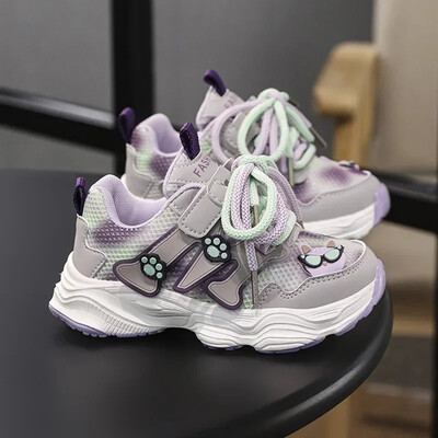 Madingi ir universalūs laisvalaikio batai mergaitėms 2024 m. Nauji vaikiški kvėpuojantys sportiniai bateliai berniukams minkštu padu