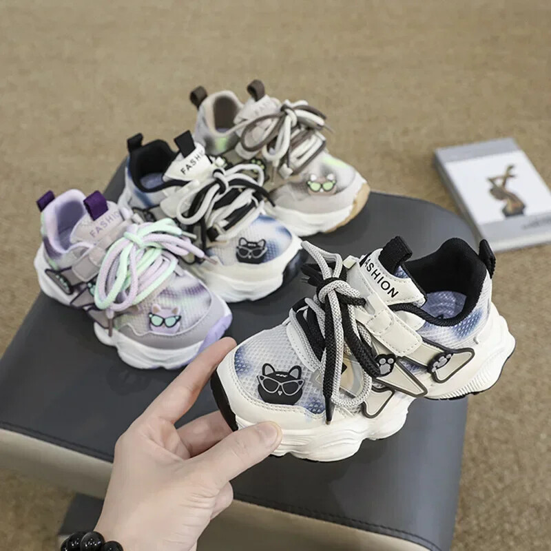 Madingi ir universalūs laisvalaikio batai mergaitėms 2024 m. Nauji vaikiški kvėpuojantys sportiniai bateliai berniukams minkštu padu