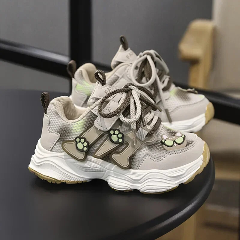 Madingi ir universalūs laisvalaikio batai mergaitėms 2024 m. Nauji vaikiški kvėpuojantys sportiniai bateliai berniukams minkštu padu