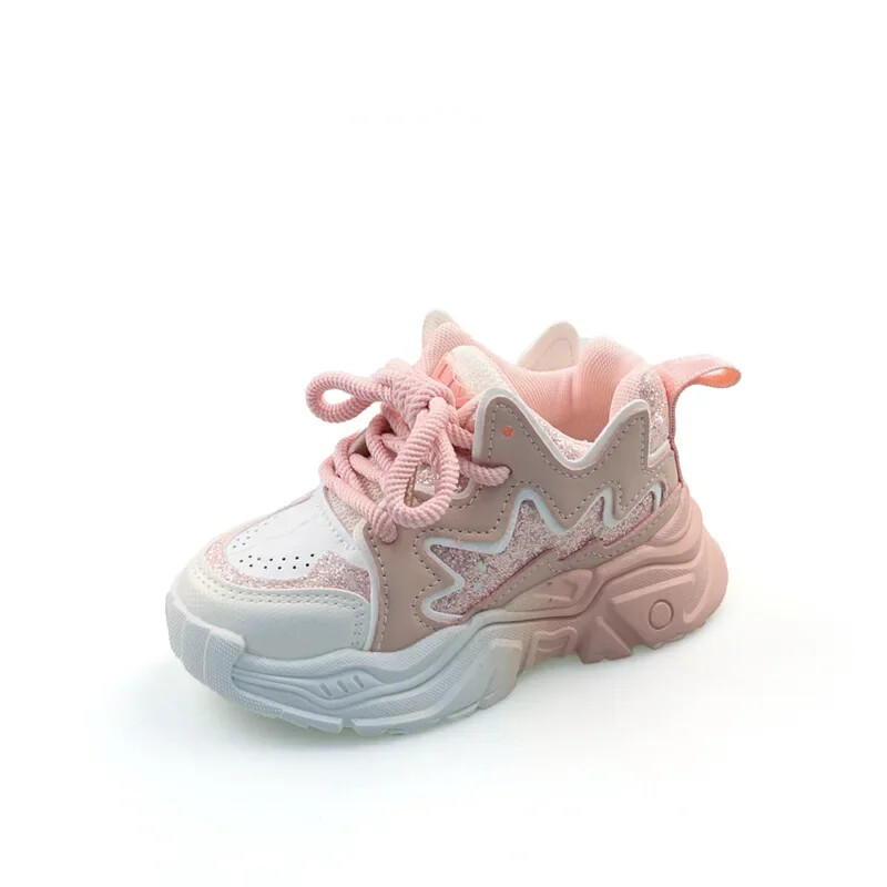 Vaikiški sportbačiai Nauji Chunky Girls Causal Mokykliniai Sportiniai Batai Madingi Universalūs Vaikiški Neslystantys krepšinio Batai Blizgučiai Laisvalaikis