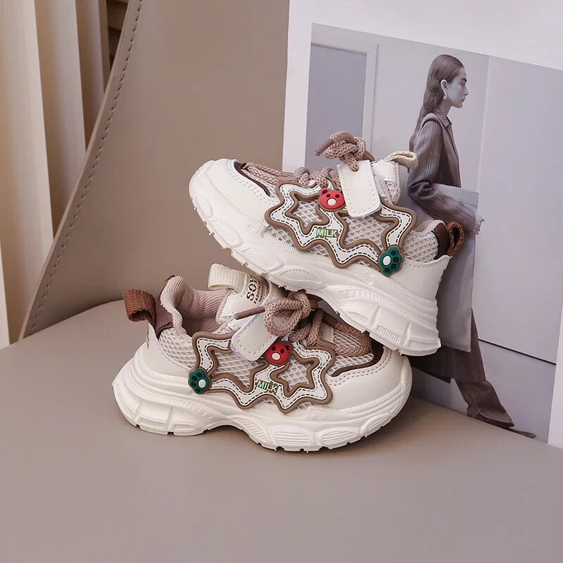 Pantofi de tenis cu model de urs drăguț pentru copii, anti-sofac, primăvară, vară, pentru copii mici, băieți, pantofi de antrenament pentru școală, fete, H05094