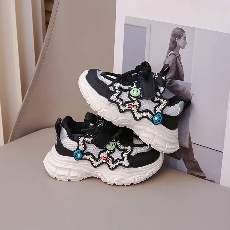 Pantofi de tenis cu model de urs drăguț pentru copii, anti-sofac, primăvară, vară, pentru copii mici, băieți, pantofi de antrenament pentru școală, fete, H05094